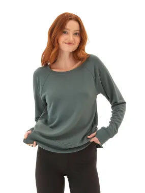 Leelu Feather Fleece Raglan Pullover Snow Block Old Style