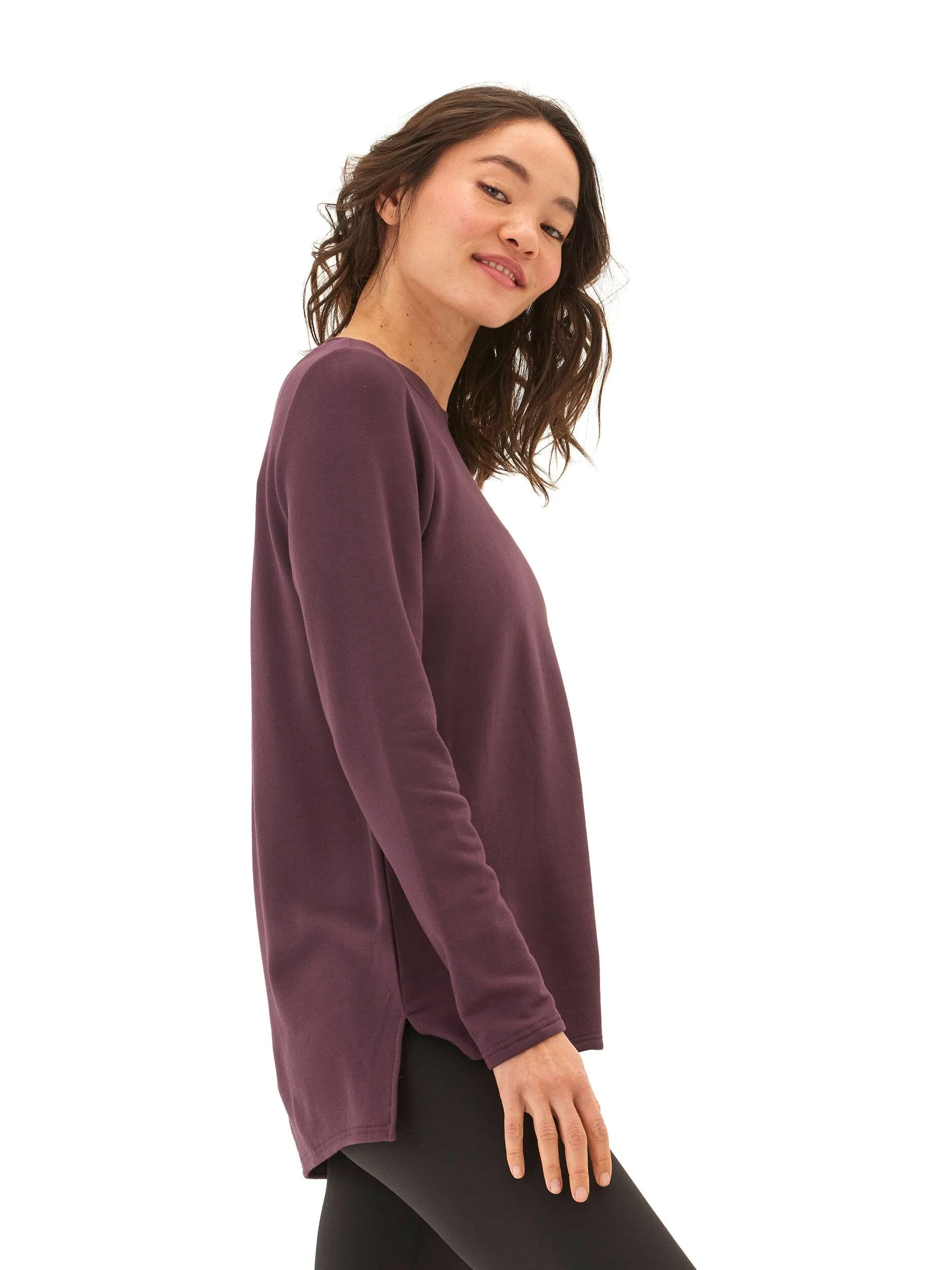 Quick Pull Zipper Teagan Feather Fleece Step-Hem Tunic
