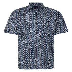 Espionage Mens Geometric Print Big & Tall Short Sleeve Shirt Flexible Shoulder Construction Youthful Appeal