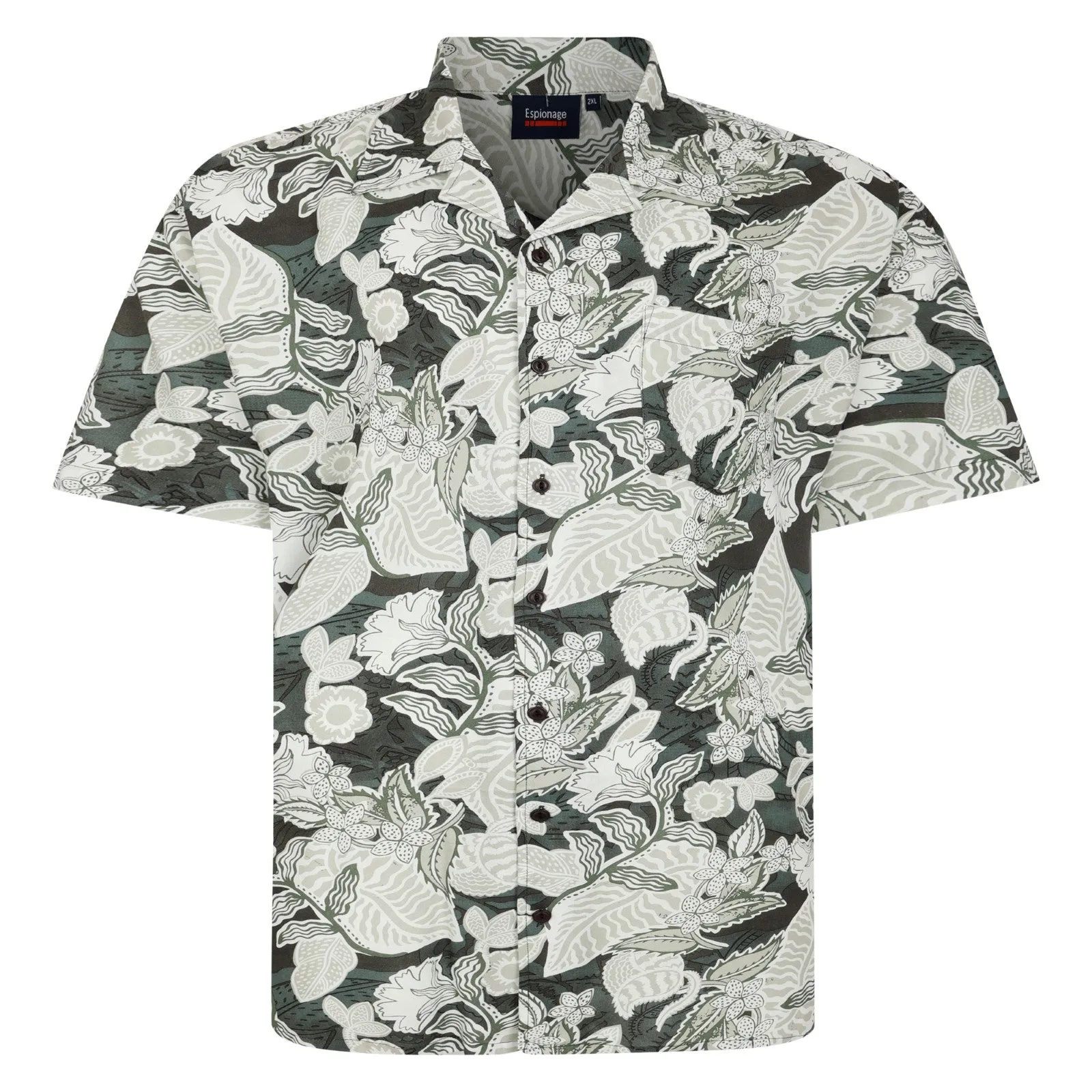 All day wearability Espionage Mens Leaf Print Big & Tall Short Sleeve Shirt