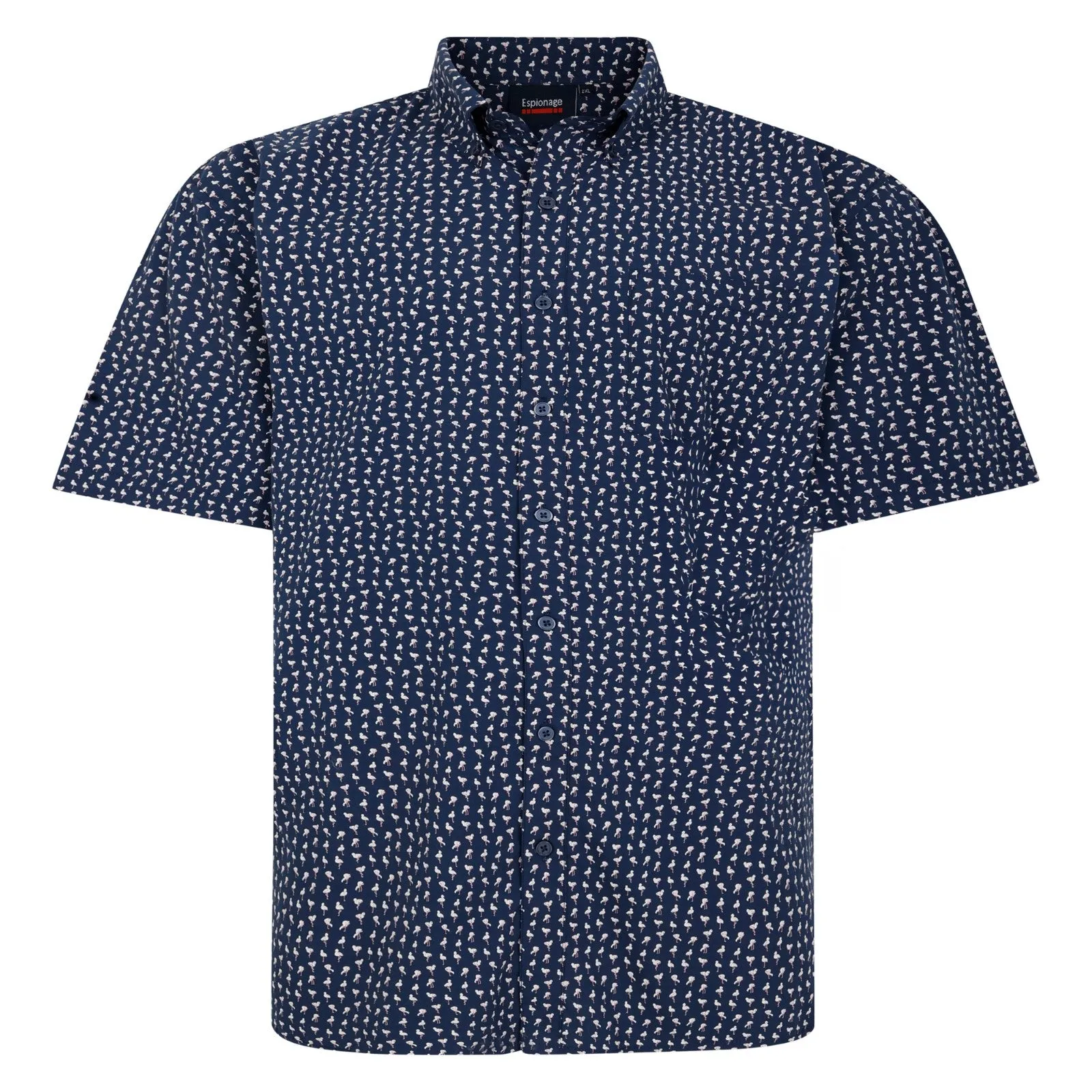 Cooling Mesh Lining birthday celebration Espionage Mens Mini Flamingo Print Big & Tall Short Sleeve Shirt