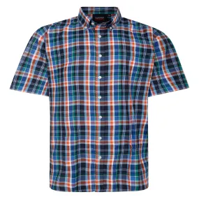 Lightweight Weave Espionage Mens Oxford Weave Big & Tall Checked Short Sleeve Shirt