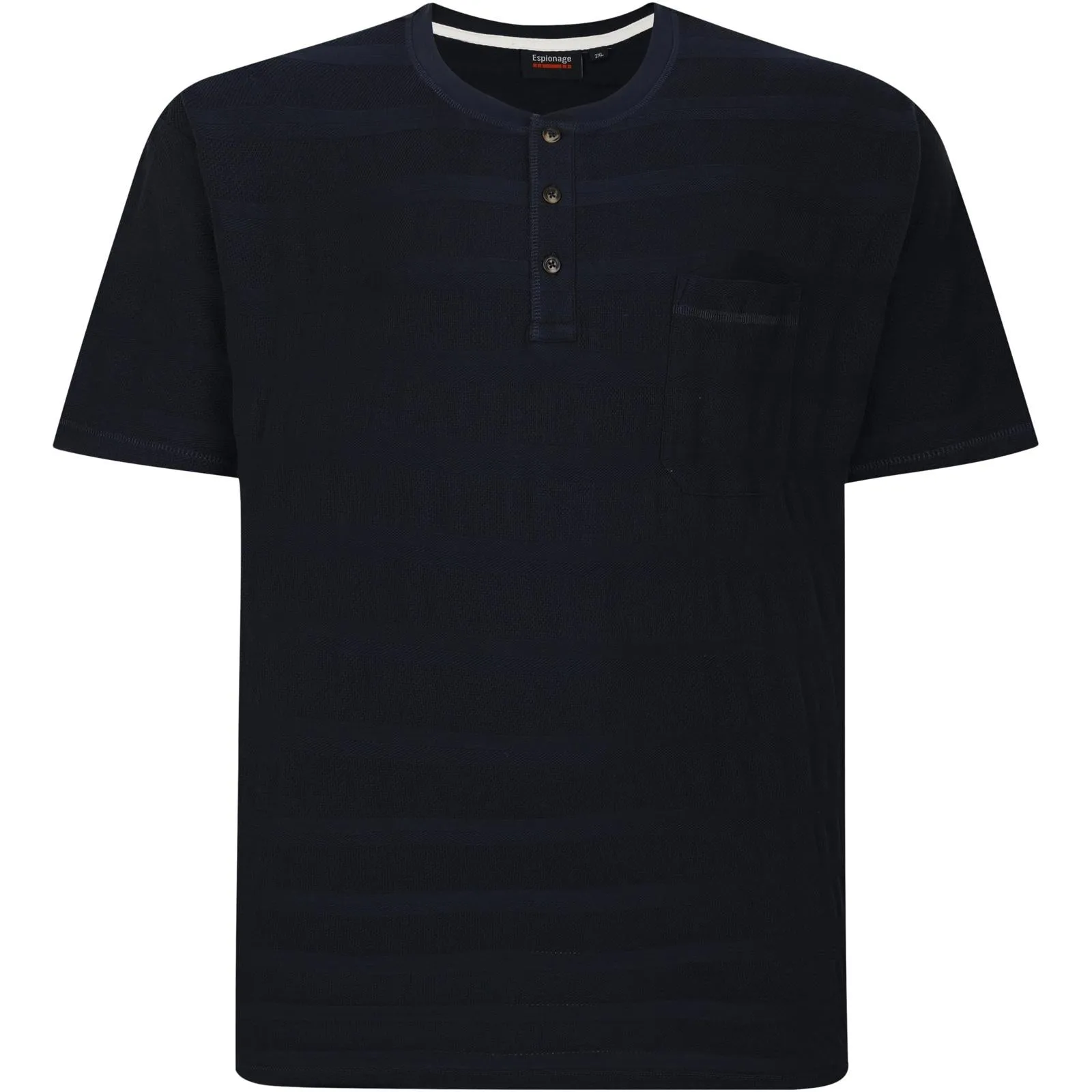 Espionage Mens Textured Grandad Big & Tall Short Sleeve T-Shirt FrayResistant Fabric MultiPocketDesign