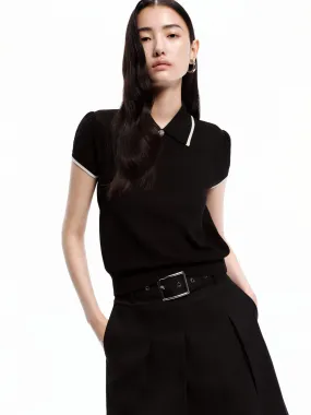 Chilly Day Outfit Lapel Collar Fitted Top