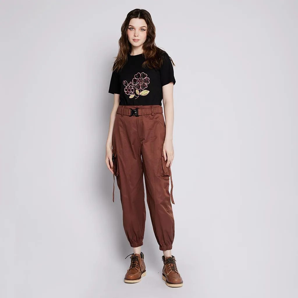 Pre Washed Denim Adjustable Belt Loops Eva Pants