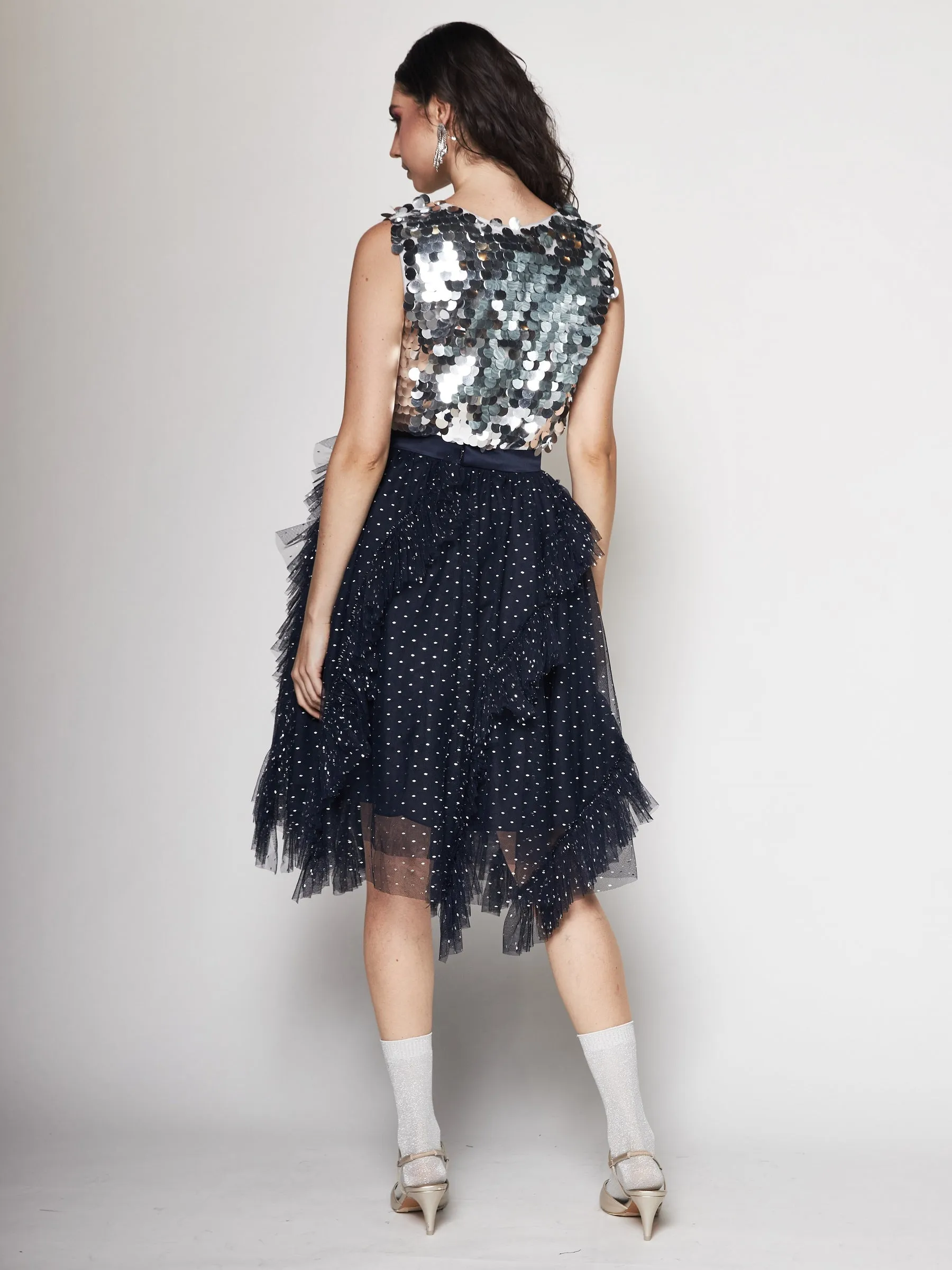 Asymmetric Tulle Midi Skirt Minimal Vibe Durable Stitching