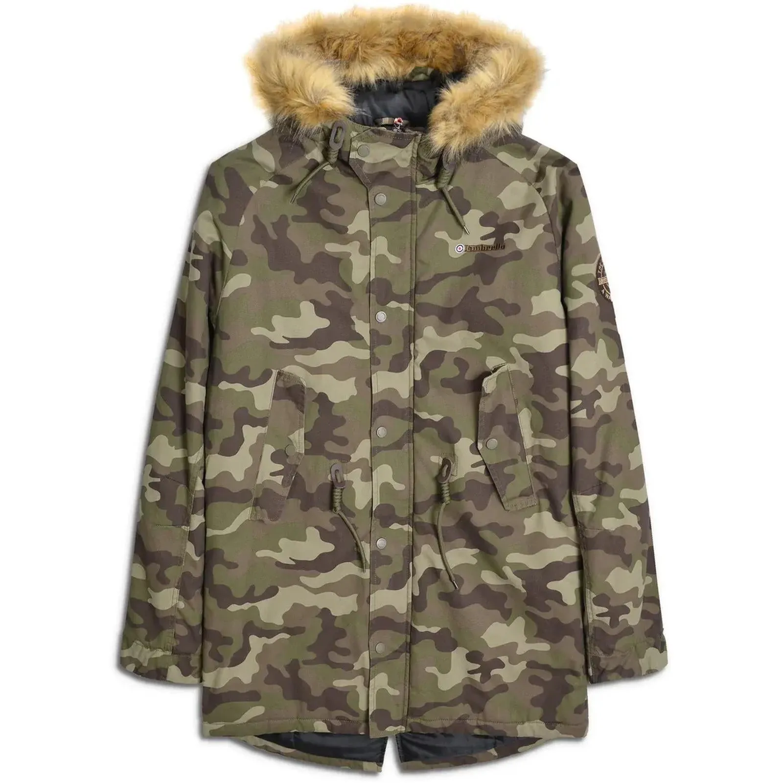 Winter Outerwear Sporty Chic Lambretta Mens Camo Parka Jacket