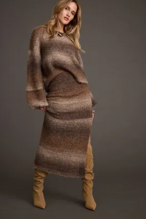 Cozy Edge Helena Ombre Sweater Midi Skirt