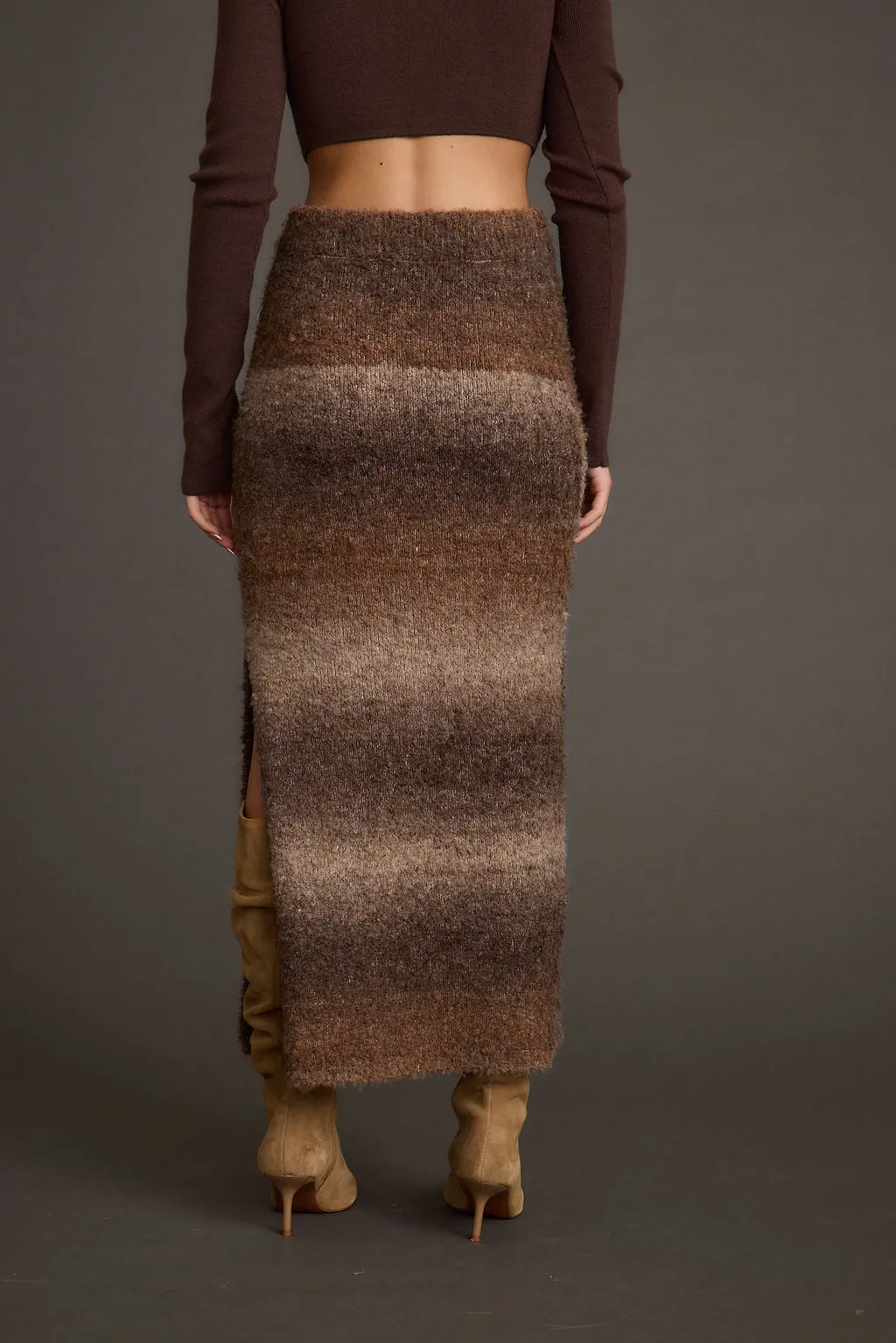 Helena Ombre Sweater Midi Skirt Relaxed Outfit Breezy Look