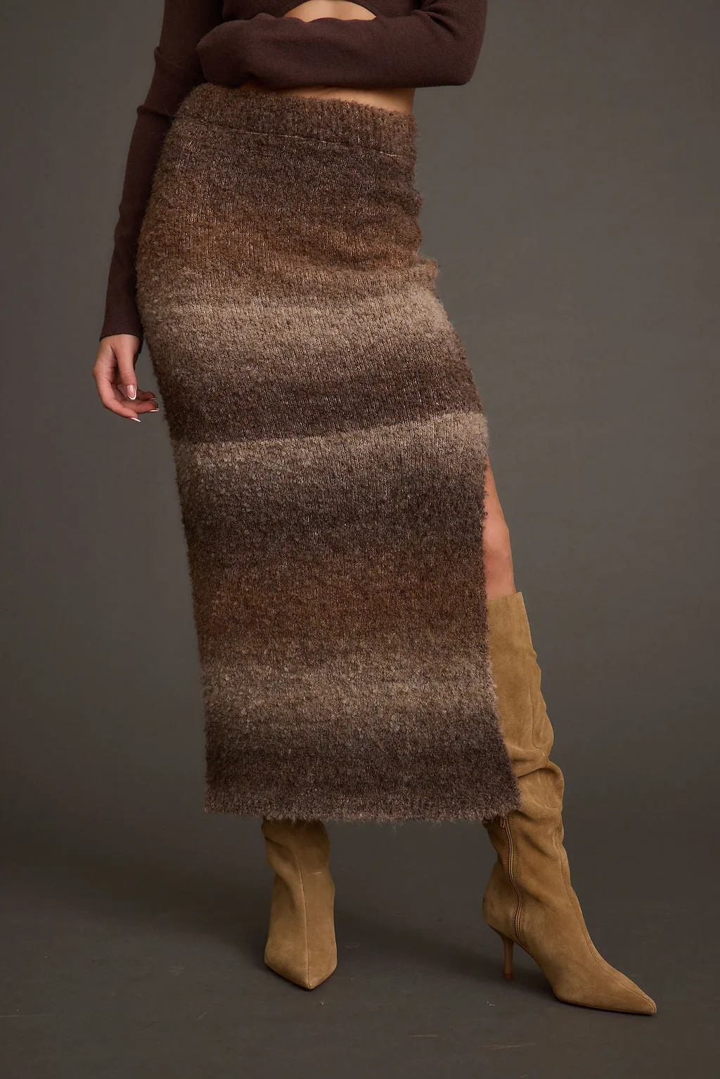 Fast fashion Department Store Style Helena Ombre Sweater Midi Skirt