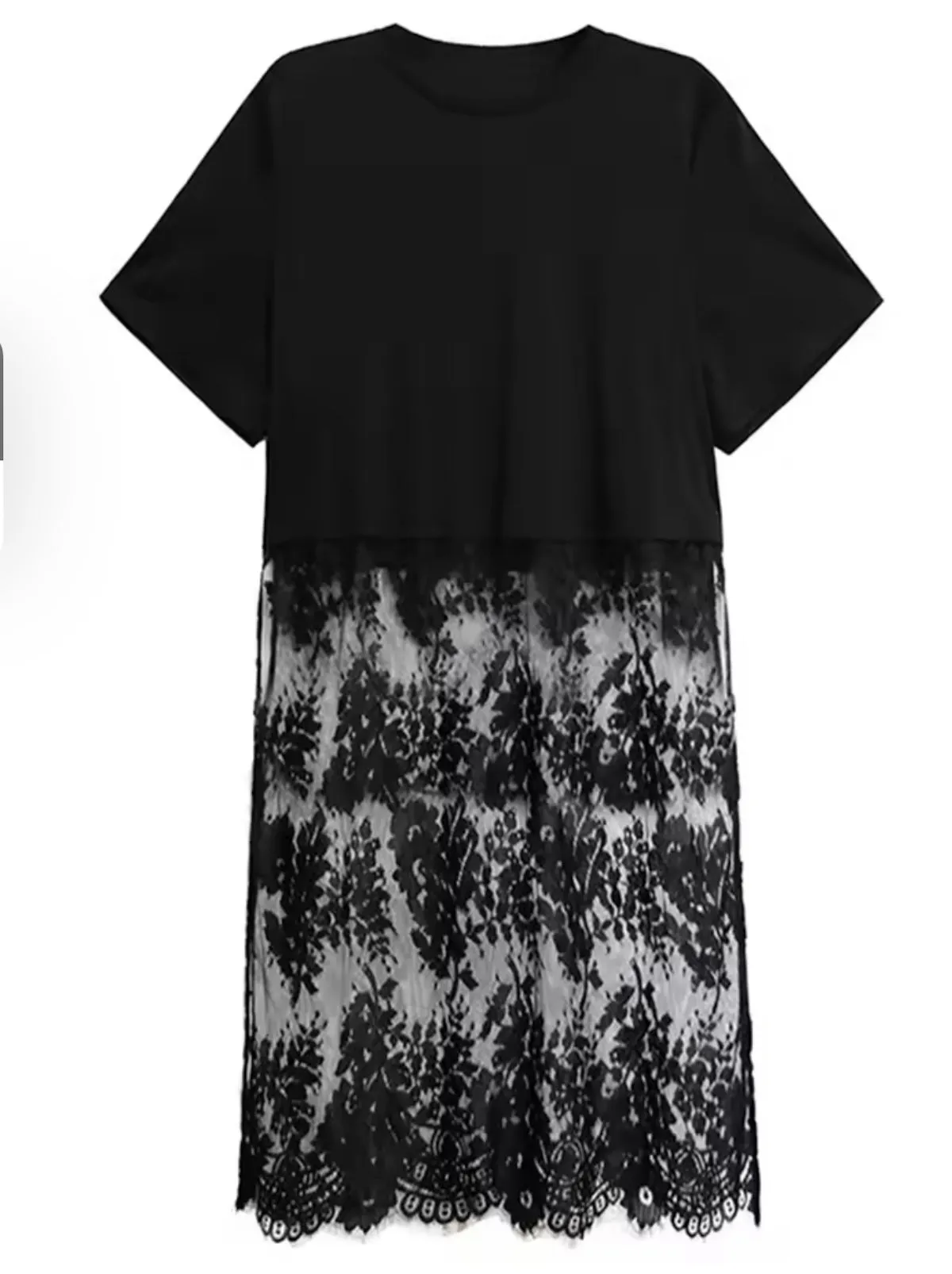 Crisp Look Lace-Woven Tunic-Dress