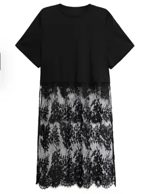 Crisp Look Lace-Woven Tunic-Dress