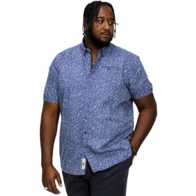 D555 Mens Kyle Big & Tall All Over Micro Print Short Sleeve Shirt - Blue Versatile Look