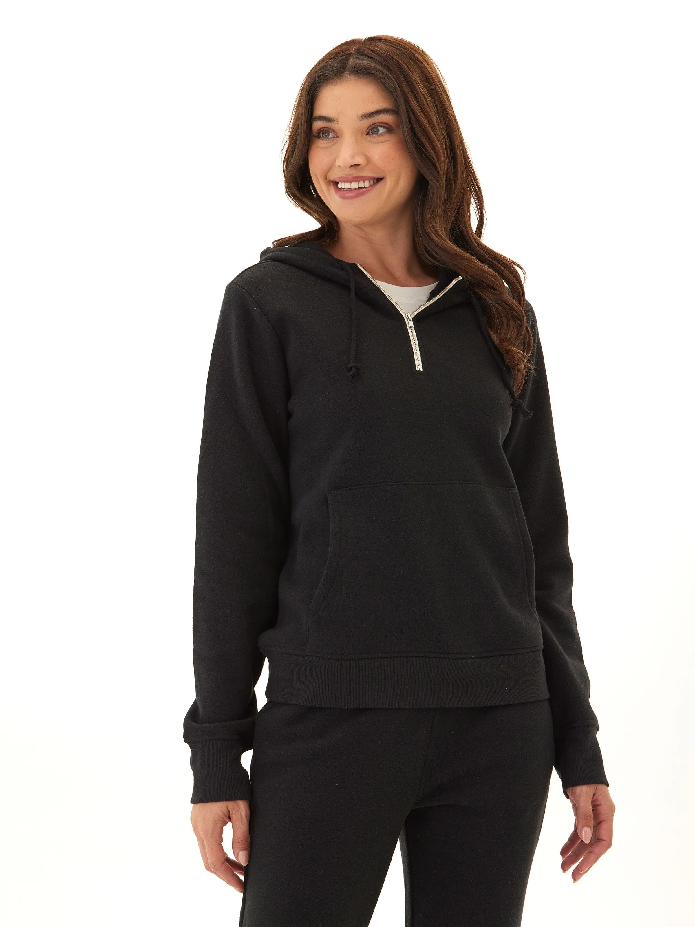 Quick Dry Technology WaterRepellentFabric Sinead 1/4 Zip Triblend Fleece Hoodie