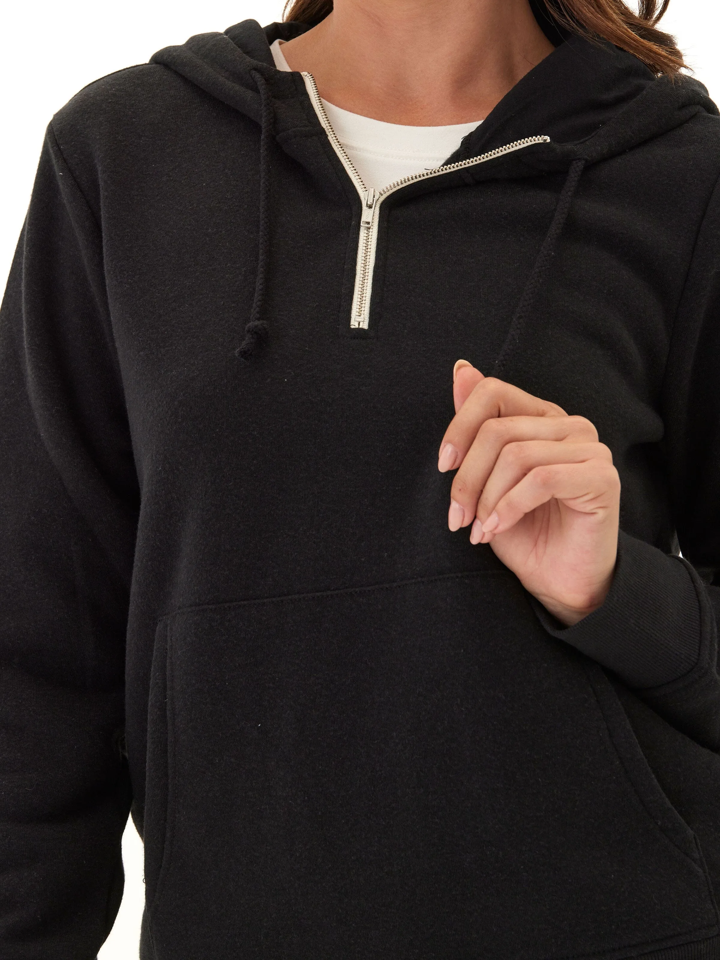 Sinead 1/4 Zip Triblend Fleece Hoodie Heat Resistant Fabric