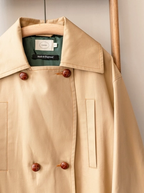 Long Peacoat Gabardine / Beige Basic Layers Breathable Layer