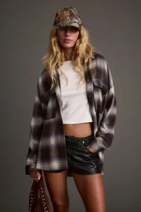 Fireside Navy Plaid Flannel moisture - wicking