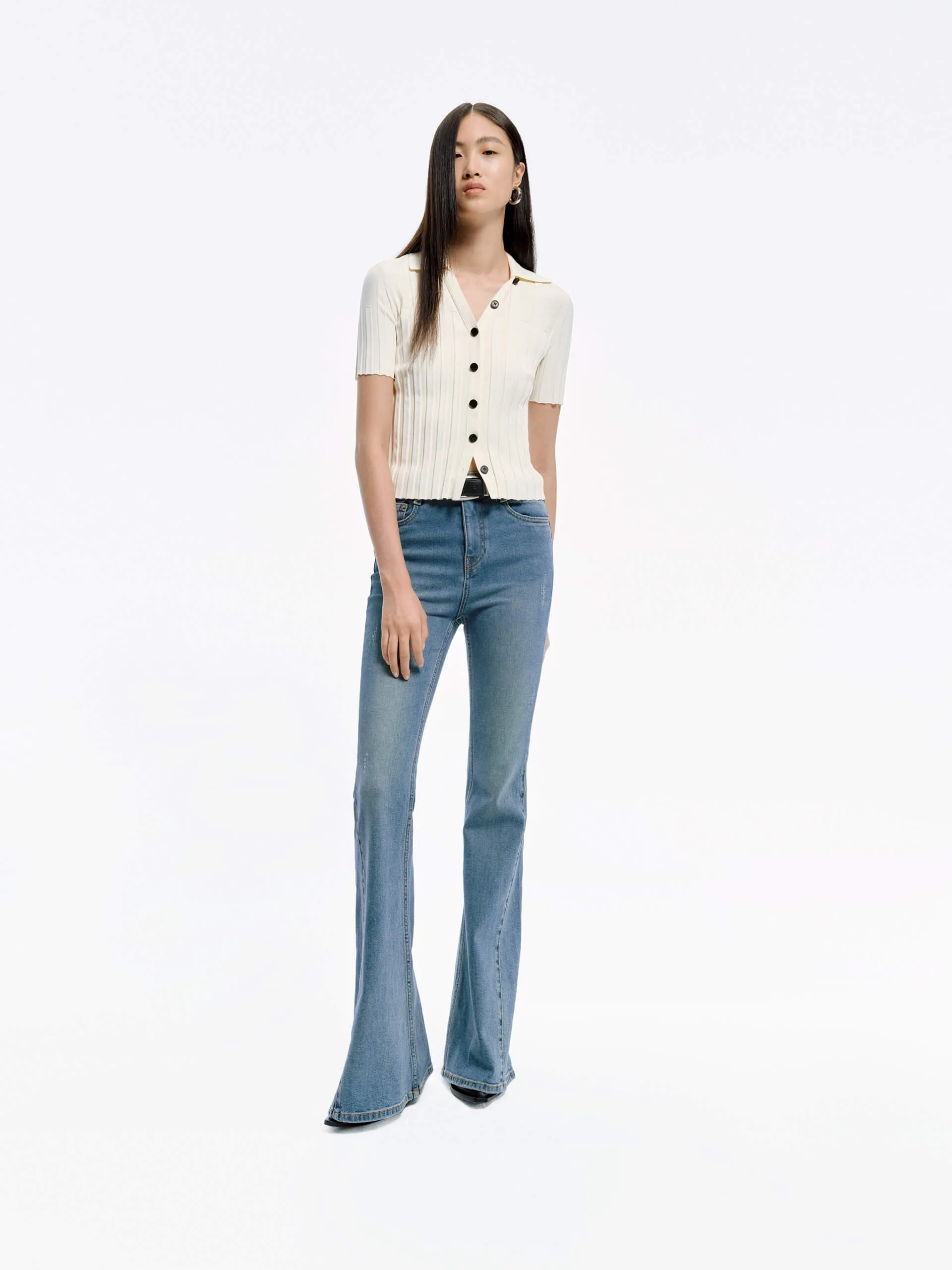 Chill Wear Fitted Ribbed Knit Top
