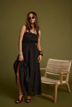 Darion Black Maxi Dress Whimsical Mood Natural Layers