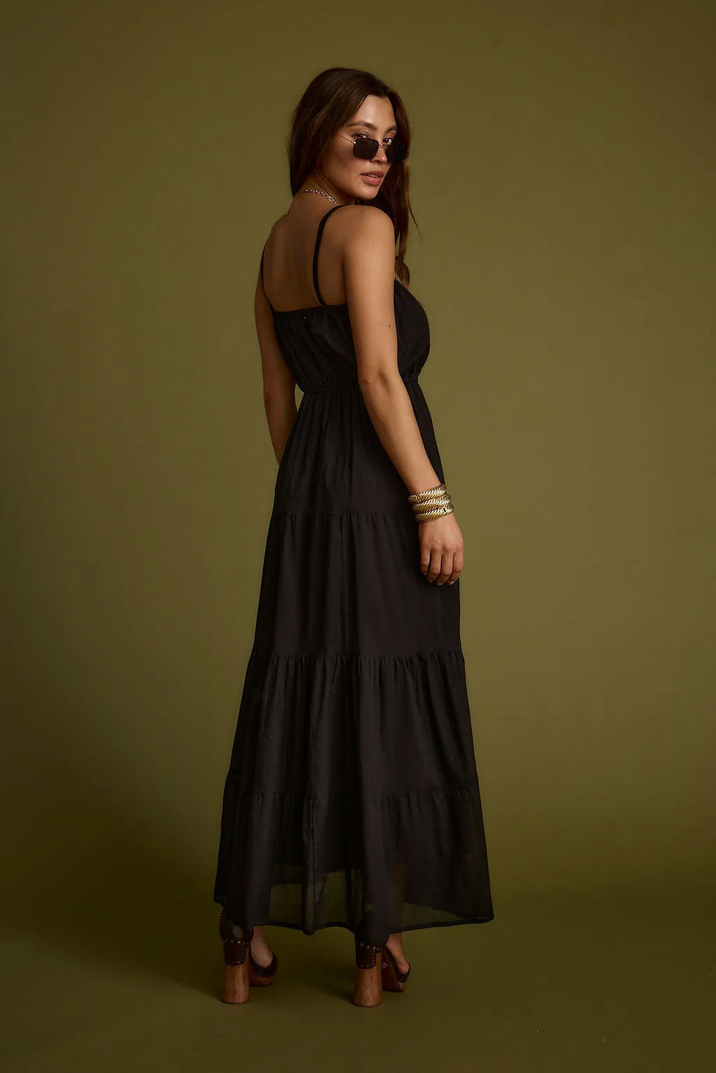 Darion Black Maxi Dress Smooth Look
