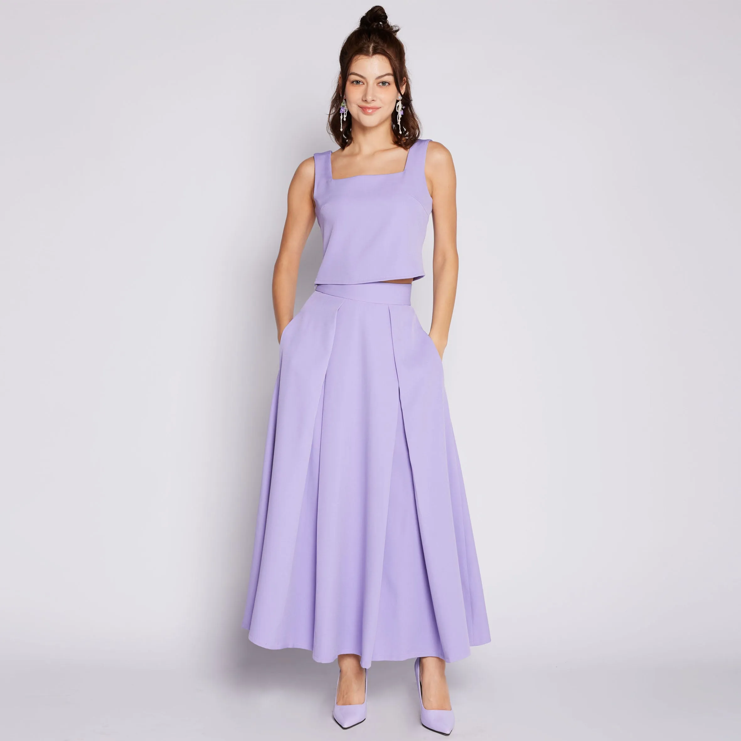 Adjustable drawstring Road Trip Flare Skirt