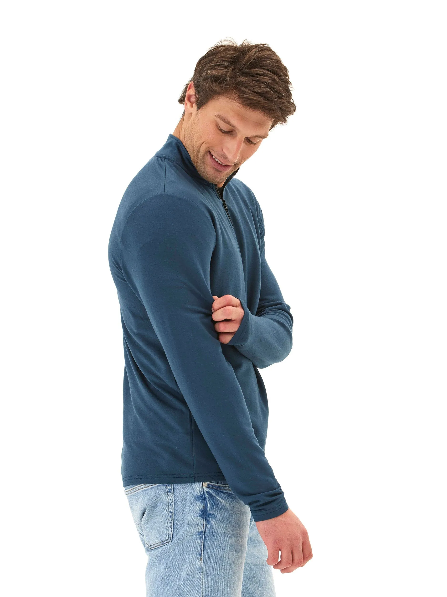 Kace Modal Terry Quarter Zip Neck StretchableMaterial High End Look