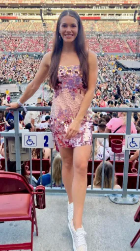 Photo Light Emmy Pink Disco Sequin Mini Dress
