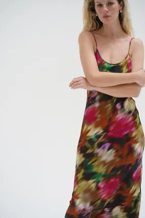 Mature Glam Festive Mood Josie Slip Dress - Blurred Floral