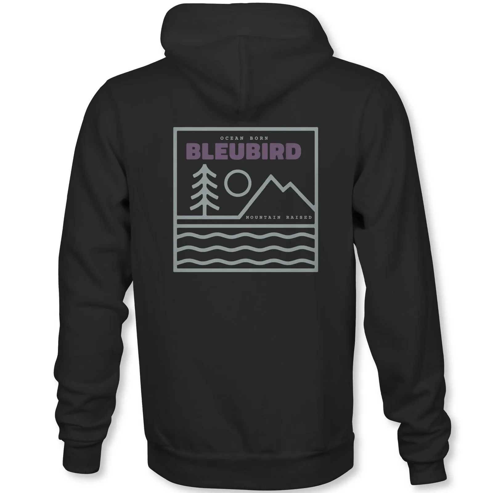 Bleubird Unisex Campout Pullover Hoodie - Black DoubleNeedle Stitching GarmentWashed Texture