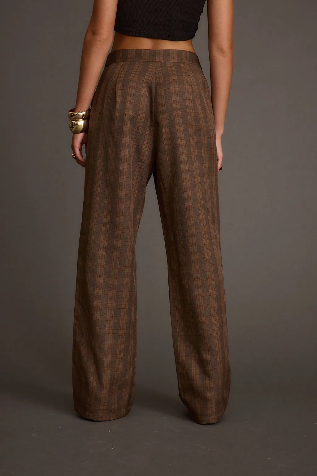 Franklin Tan Checkered Pant SecureClosureSystem sport chic