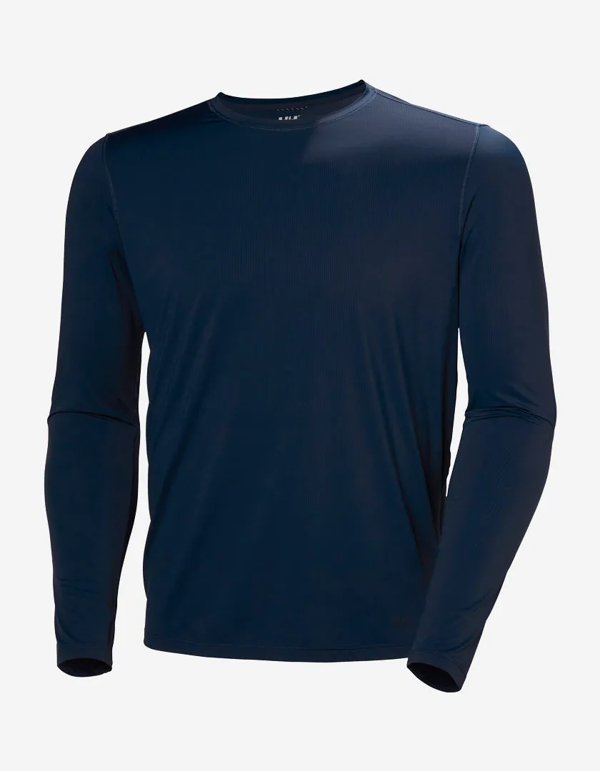 SHINE SOLEN LS CREW, Navy Anti Static Treatment Multi Panel Cut