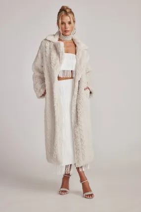 Soft Shell Elastic cuffs Sasha Cream Floor Length Coat