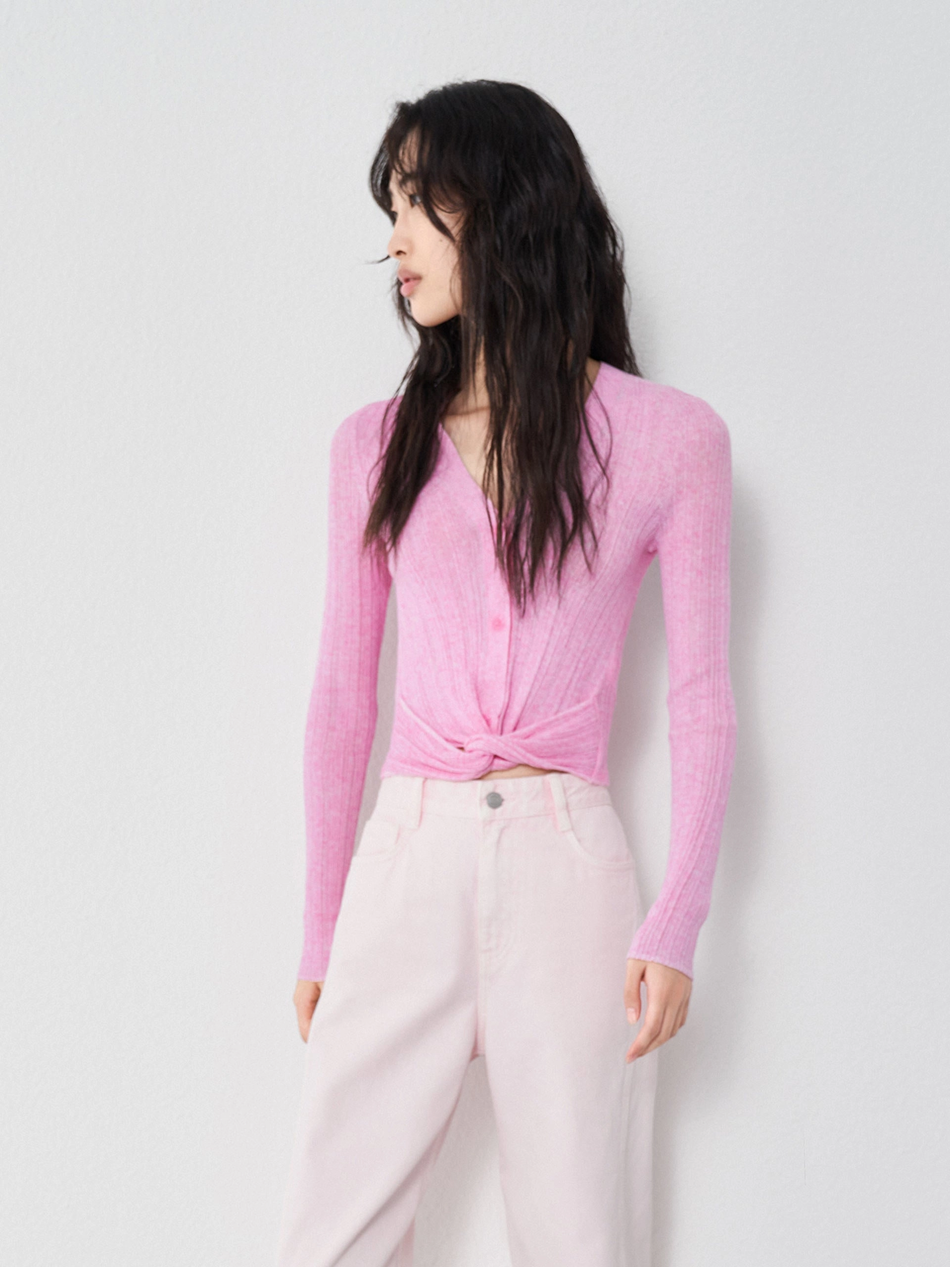 Airflow channels Twist Detail Knit Top