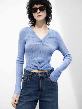 Twist Detail Knit Top Indoor Comfort