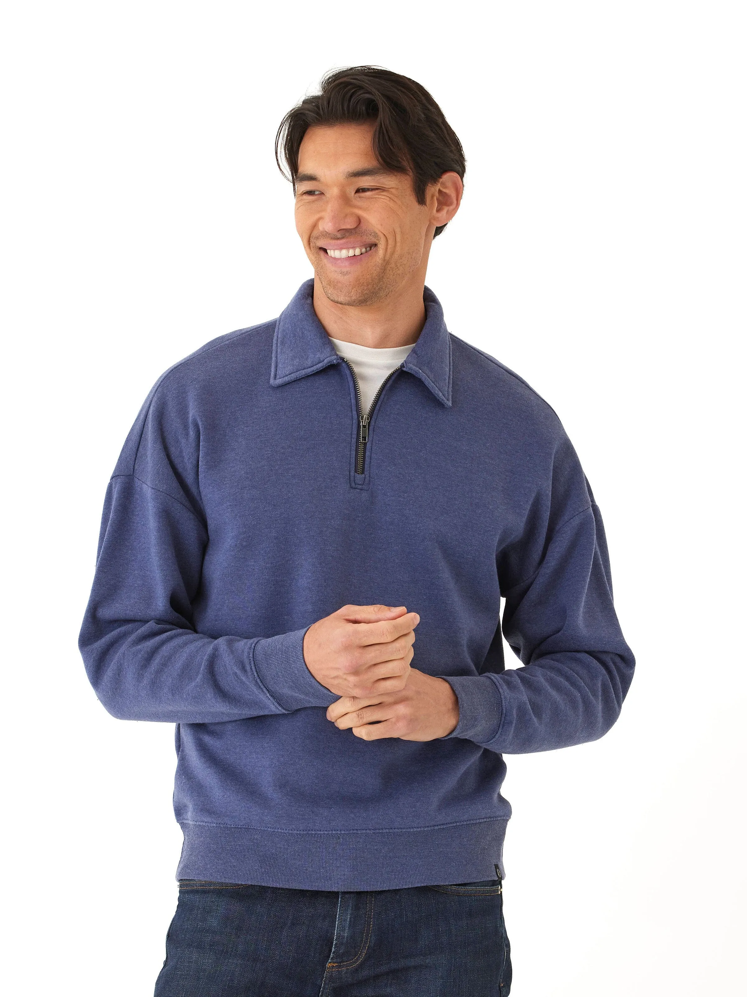 Gabe Mineral Wash Fleece 1/4 Zip Pullover Lightweight Thermal Tech Four Way Stretch Material