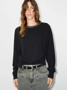 Fashionable Layer Quick Fit Performance Sequin Collar Knit Sweater