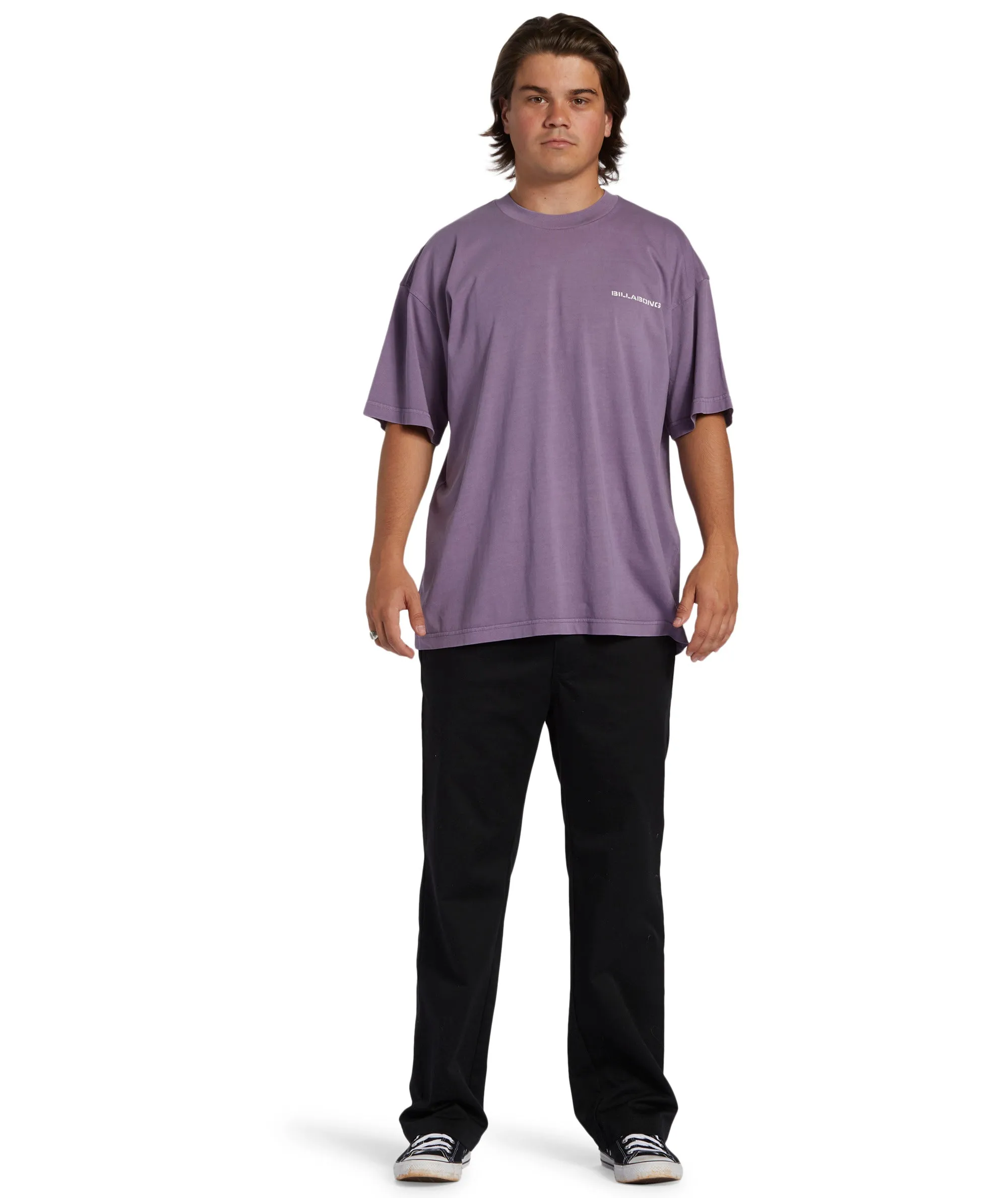 Billabong Mens Paradise Burning Short Sleeve T-Shirt Minimalist Stitching