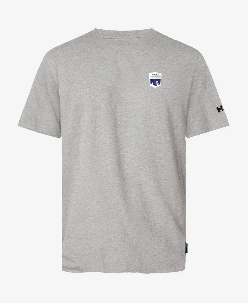 RSHYR TEAM T-SHIRT, Grey Melange LayeredCuff Organic Cotton Blend