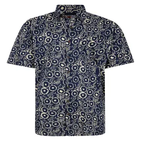 Espionage Mens Abstract Daisy Big & Tall Short Sleeve Shirt City Exploration Breathable Underarm Vents