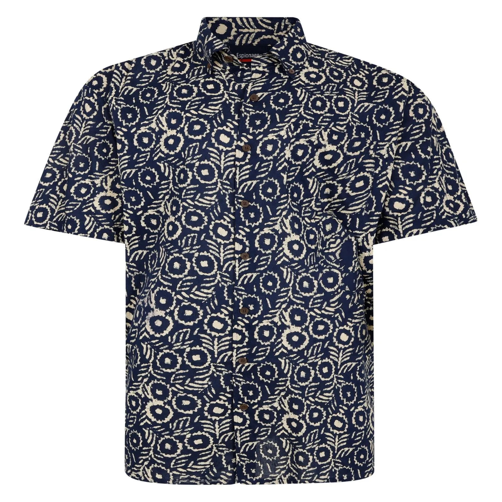 Espionage Mens Abstract Daisy Big & Tall Short Sleeve Shirt City Exploration Breathable Underarm Vents