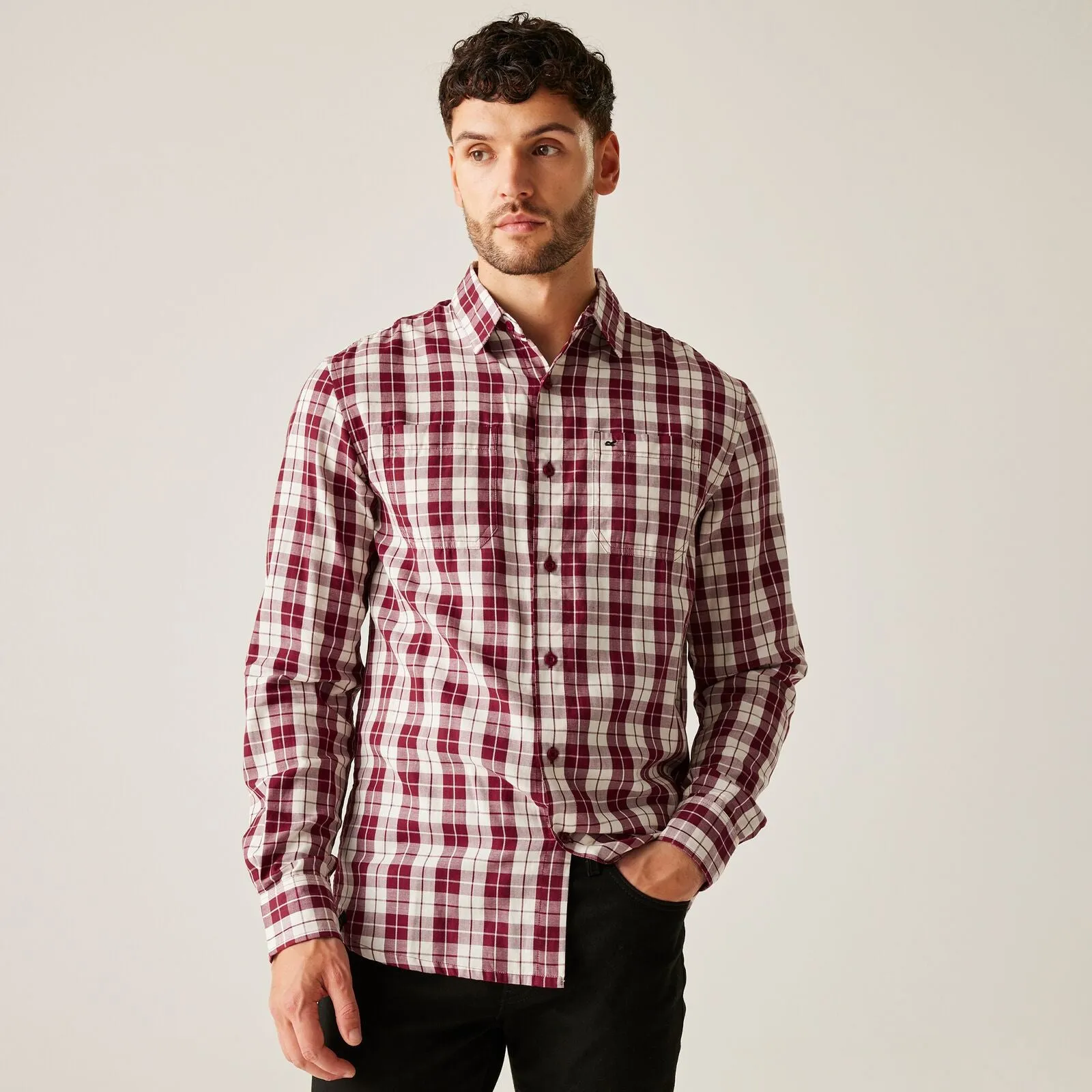 Regatta Mens Lance Checked Long Sleeve Shirt Non Restrictive Fit