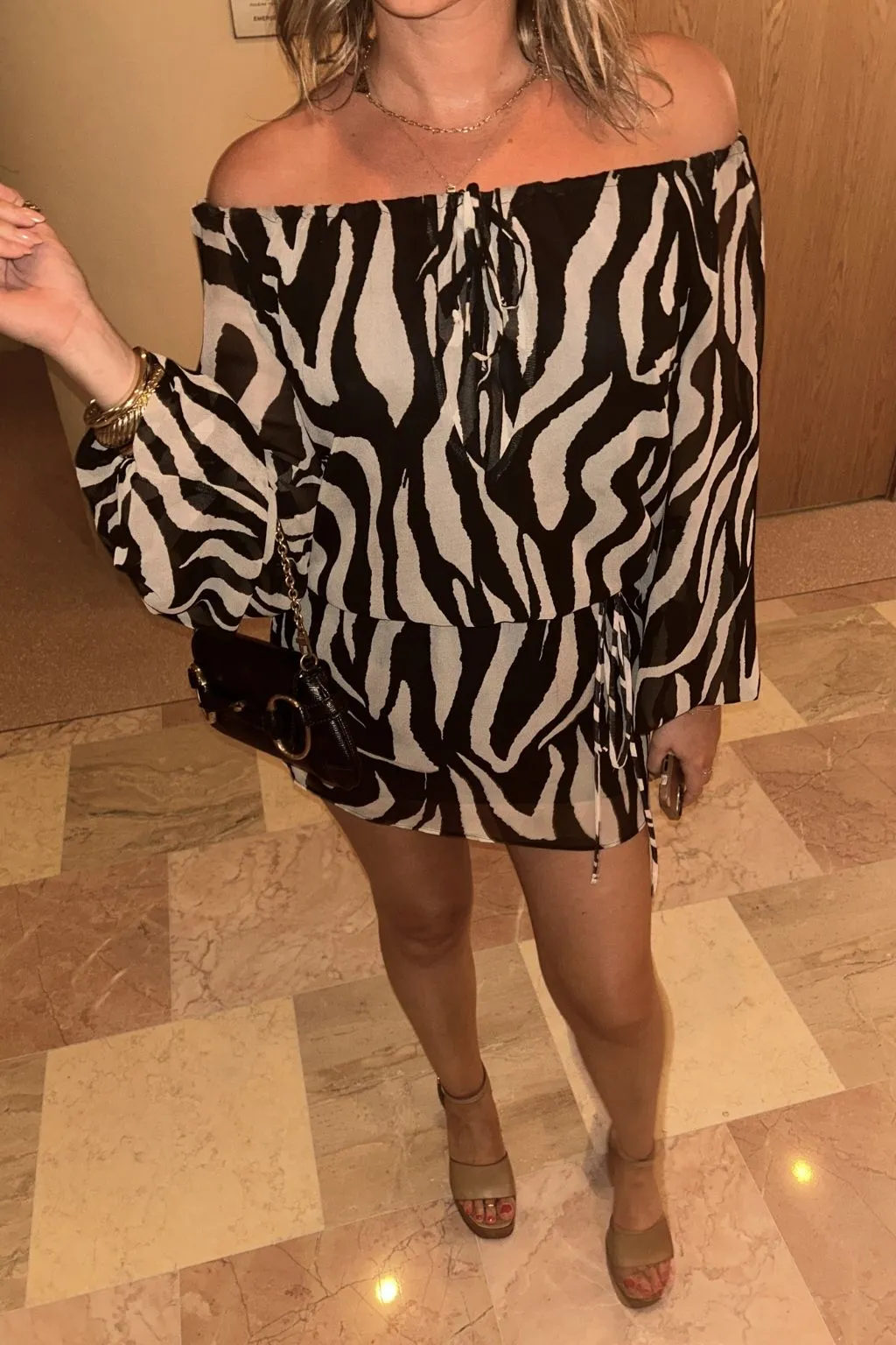 Balanced Texture Neat Finish Gina Zebra Mini Dress