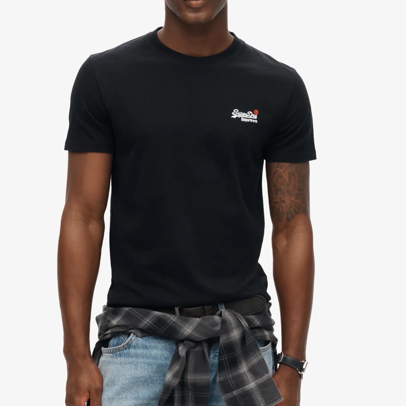 Reinforced Neckline Detail Superdry Mens Essential Contrast Short Sleeve T-Shirt