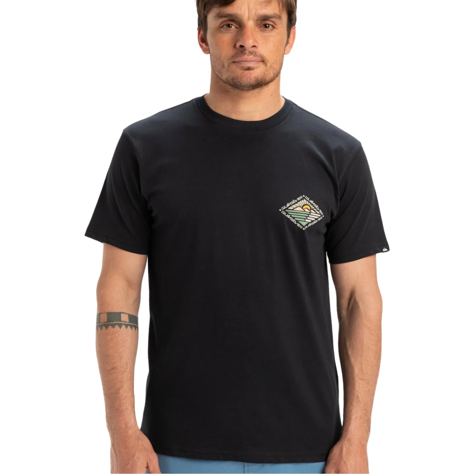 Stretch Waistband Design TearResistant Quiksilver Mens Evo Future Islands Short Sleeve T-Shirt