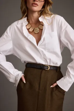Gisele White Poplin Button Down Water related watch