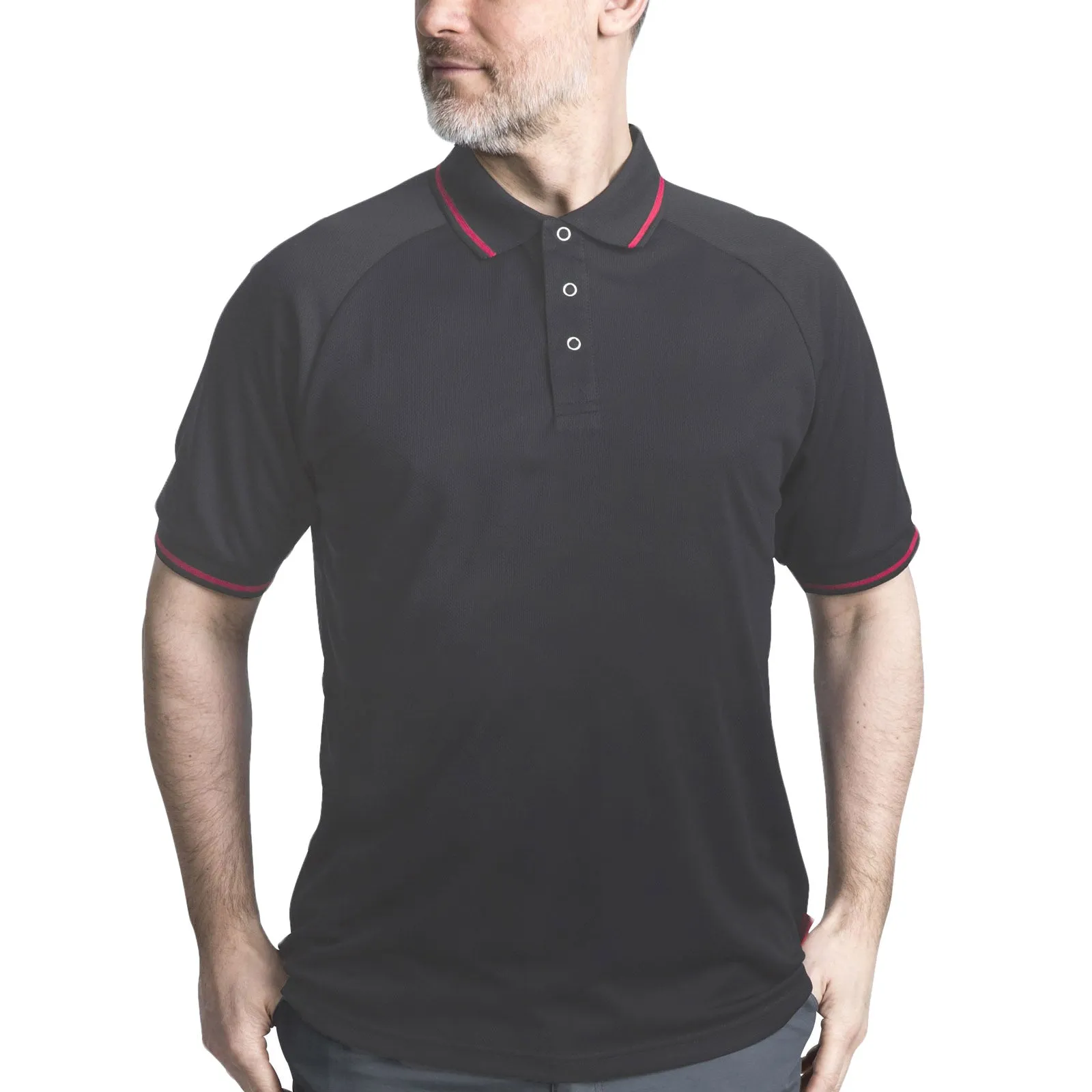 Breathable mesh lining Relaxed Neckline Trespass Mens Bonington Quick Dry Polo Shirt