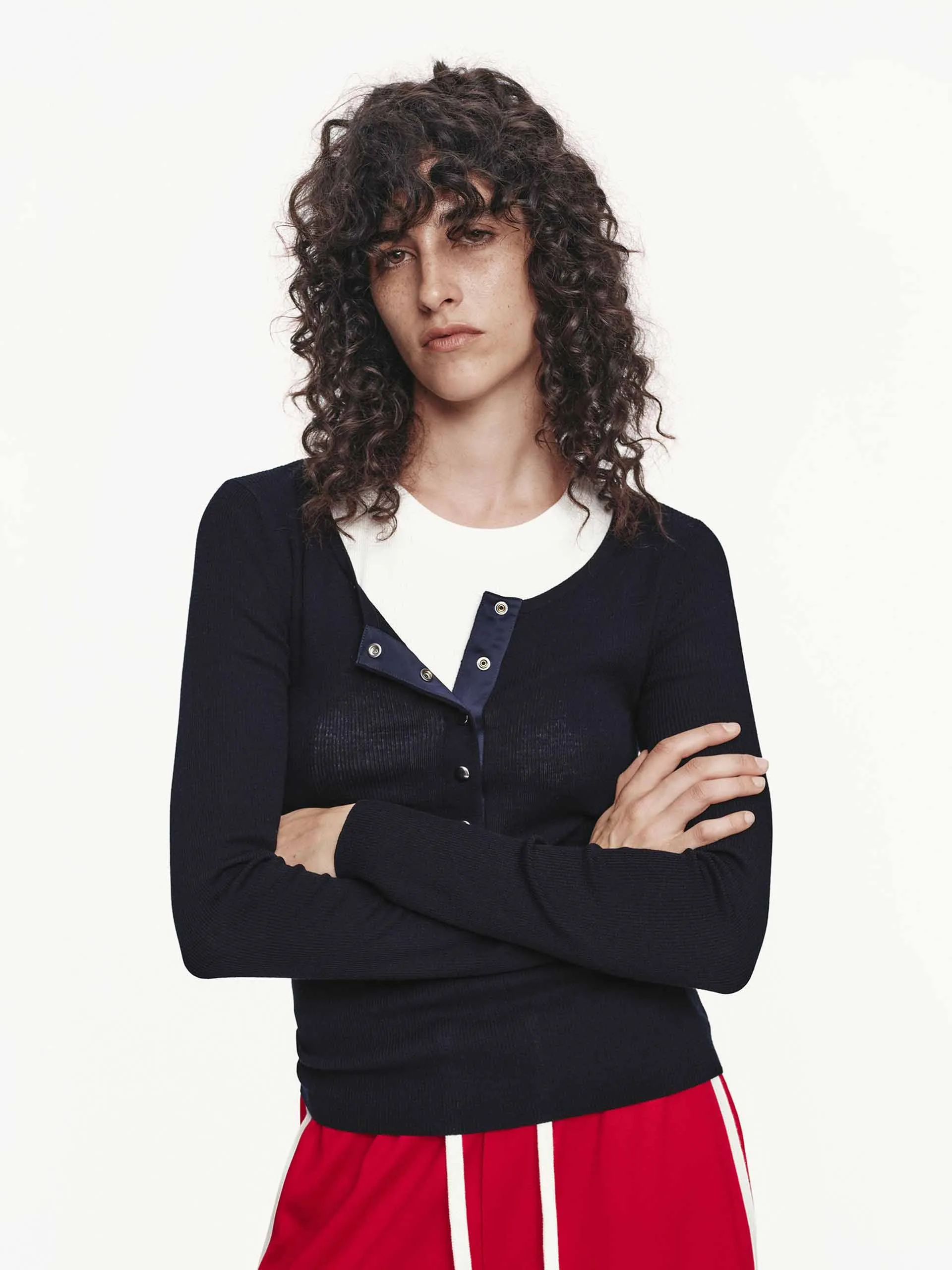 Half Button Wool Sweater Versatile Layer Cozy & Soft
