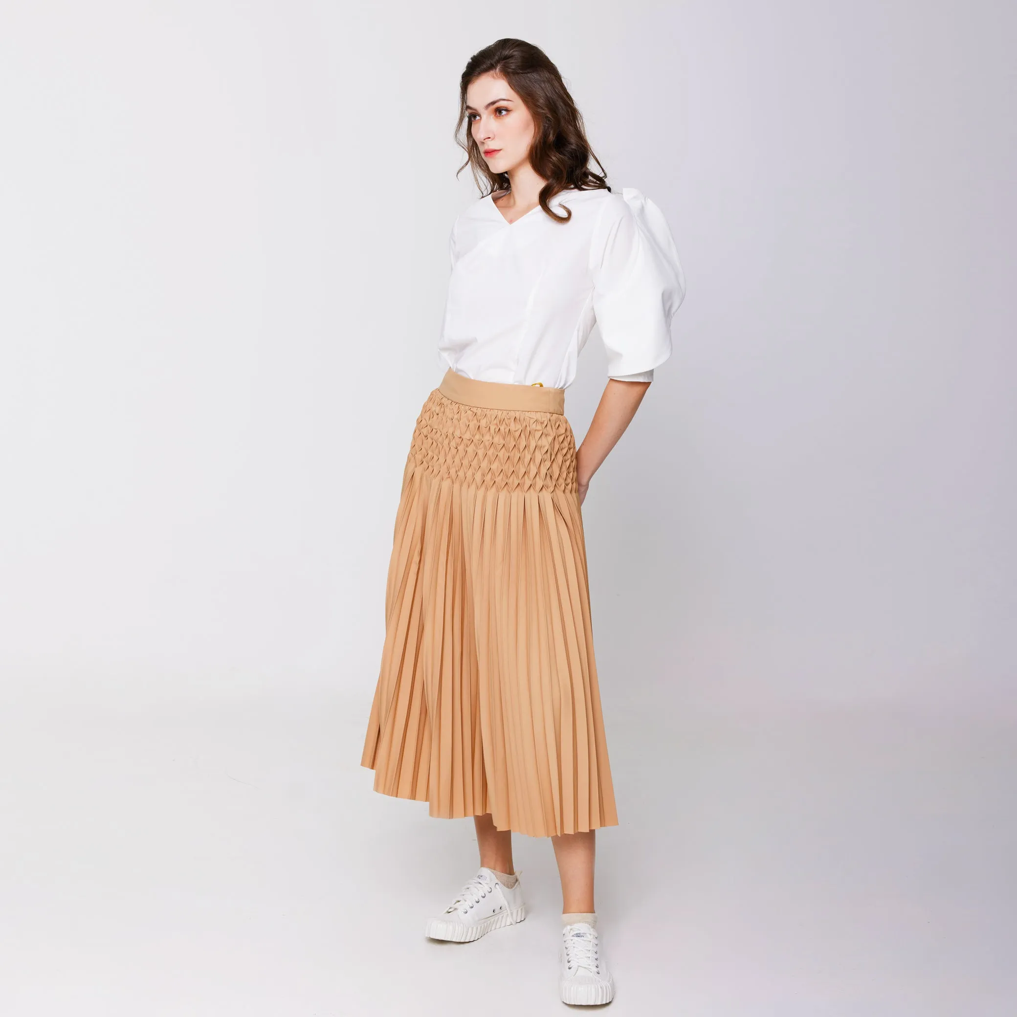 Chic casual Hand Pleated Skirt