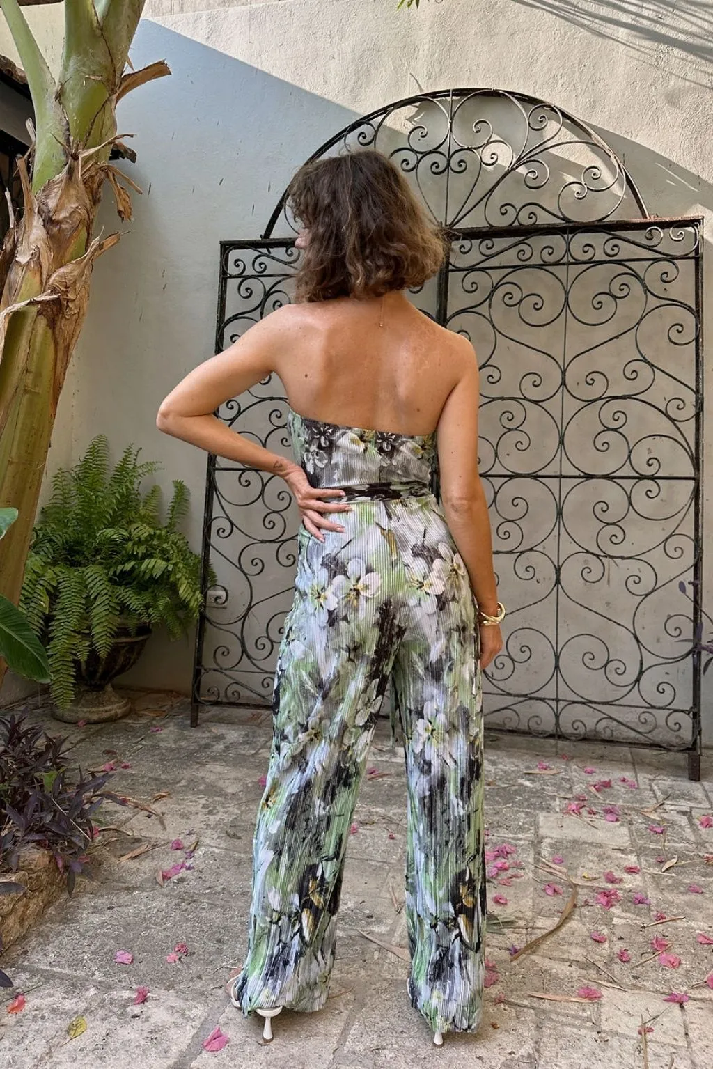 Verbena Plisse Strapless Jumpsuit Simple Touch Odor-Control