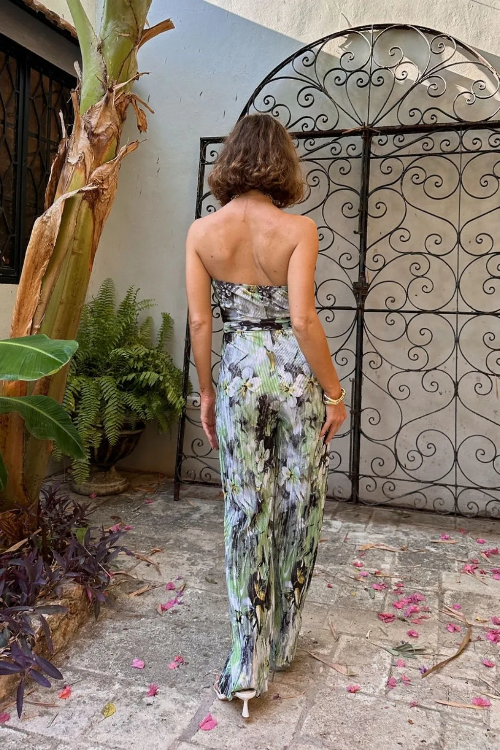 Verbena Plisse Strapless Jumpsuit Refined fit